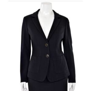 NWT St. John Caviar Black Blazer 2 Button Women's SZ 6